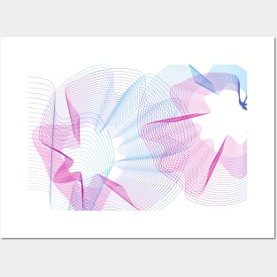Geometric linear art minimal pink Posters and Art